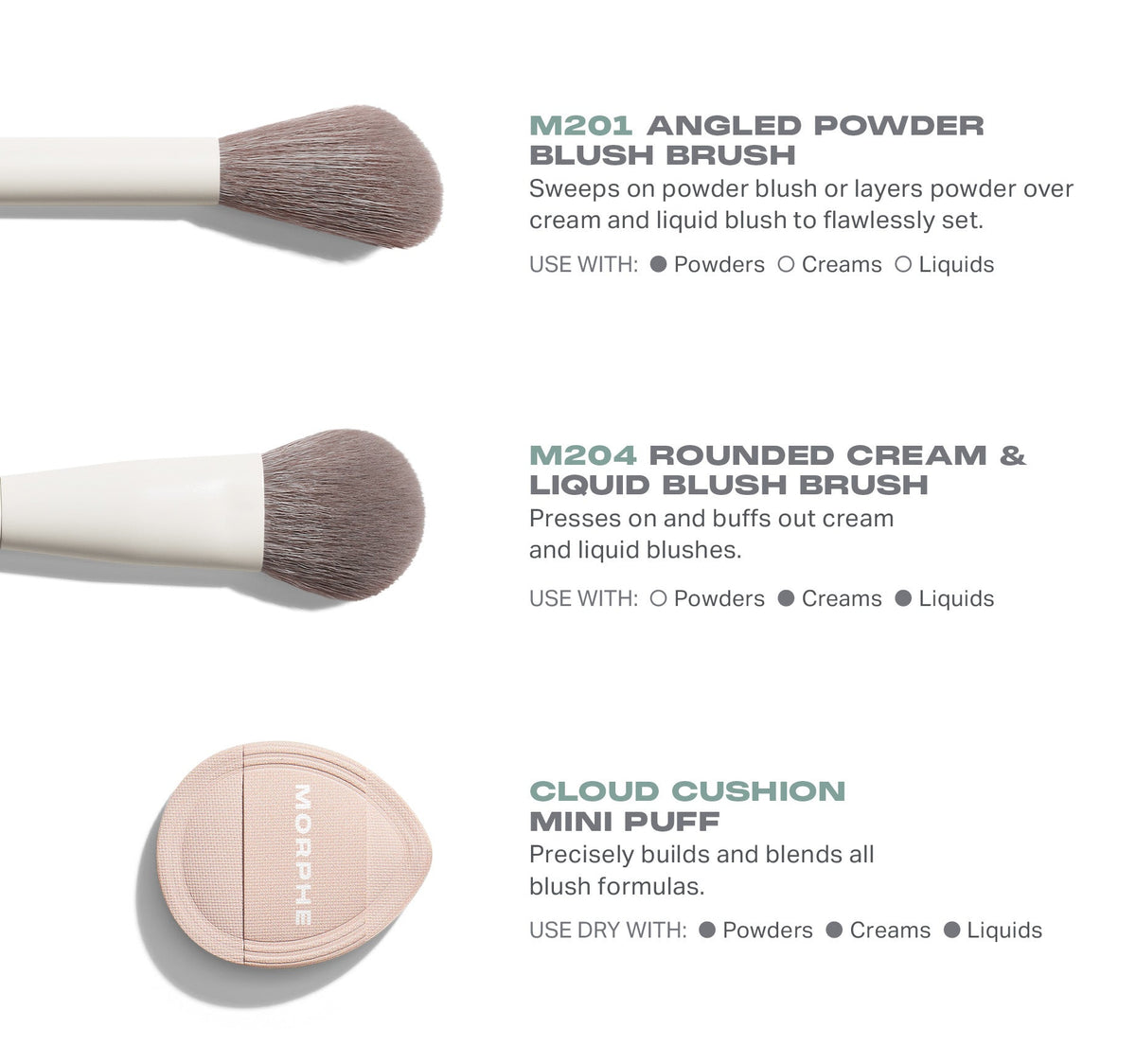 Morphe Blush Layering Tool trio